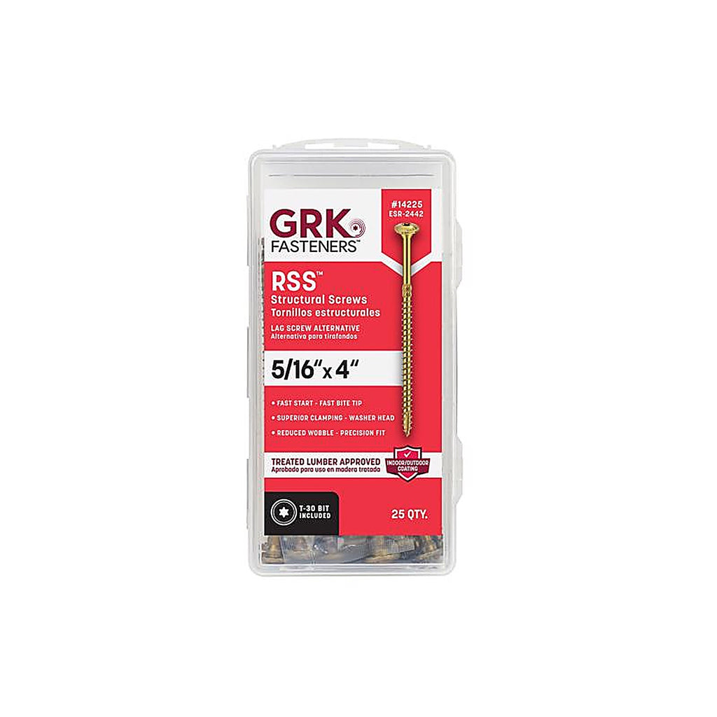 GRK Fasteners 14225 No. 20 x 4 in. L Star Round Head Rugged Structural Screws 25/Pack