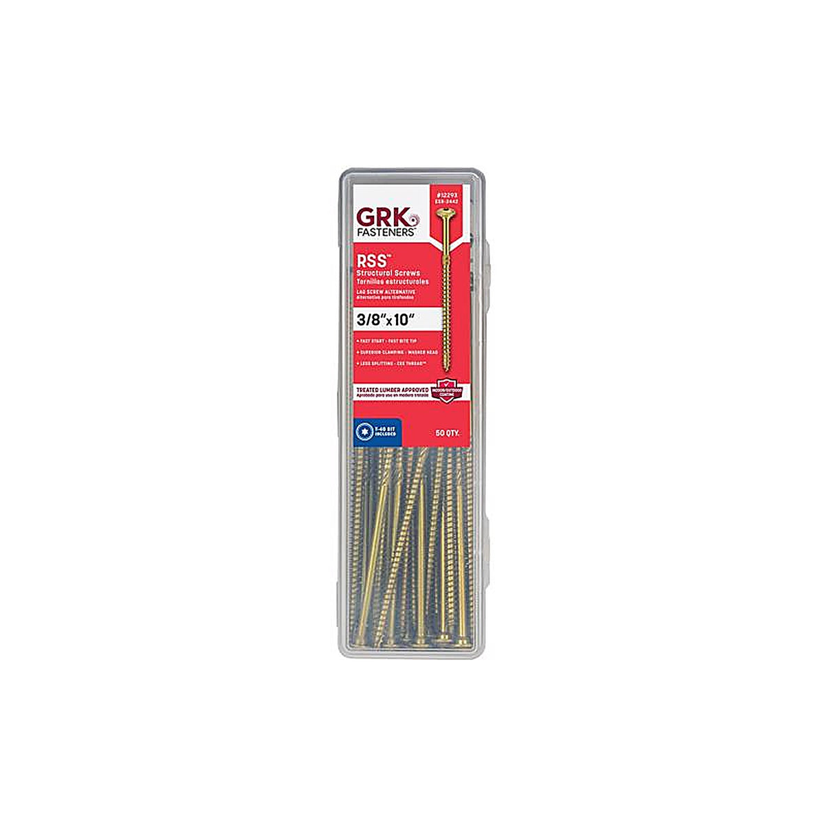 GRK Fasteners 12293 RSS No. 20 x 10 in. L Star Round Head Construction Screws 50/Pack