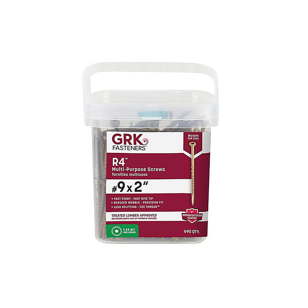 GRK Fasteners 1099 R4 No. 9 x 2 in. L Star Coated Multi-Purpose Screws 690/Pack