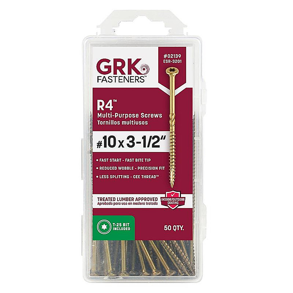 GRK Fasteners 2139 R4 No. 10 x 3-1/2 in. L Star Coated Multi-Purpose Screws 50/Pack