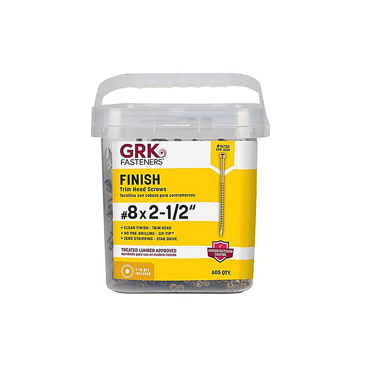 GRK Fasteners 16730 No. 8 x 2-1/2 in. L Star Coated Screws 605/Pack