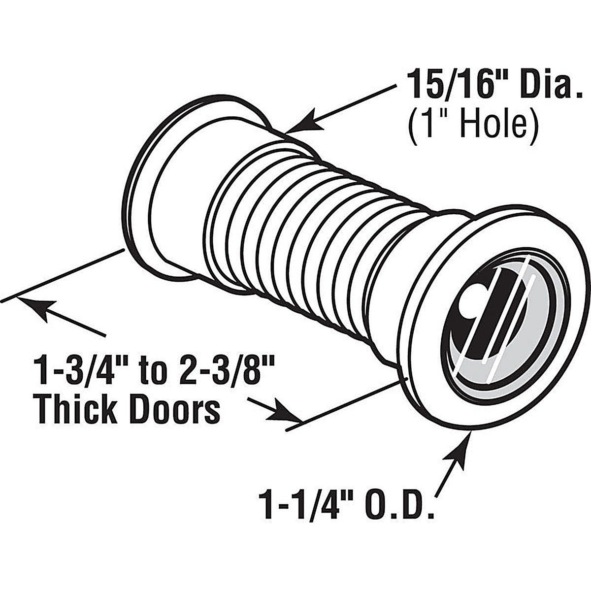 Prime-Line U9896 0.93 in. Dia. 130 deg. Polished Brass Brass Door Viewer