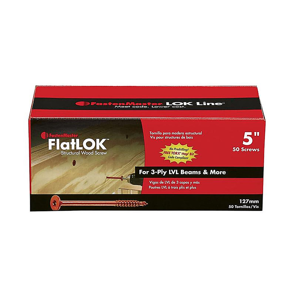 FastenMaster FMFL005-50 FlatLok No. 14 S X 5 in. L Torx Ttap Epoxy Wood Screws 50 pk