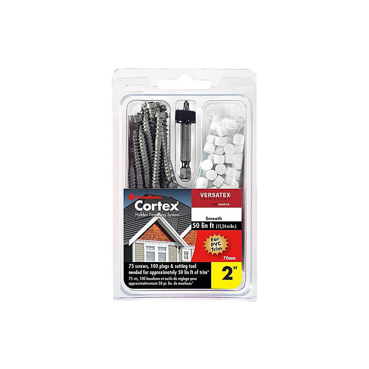 Fastenmaster - FMCTXT-VT50SM - Cortex No. 9 X 2 In. L Star Coarse Trim Screws with Plugs