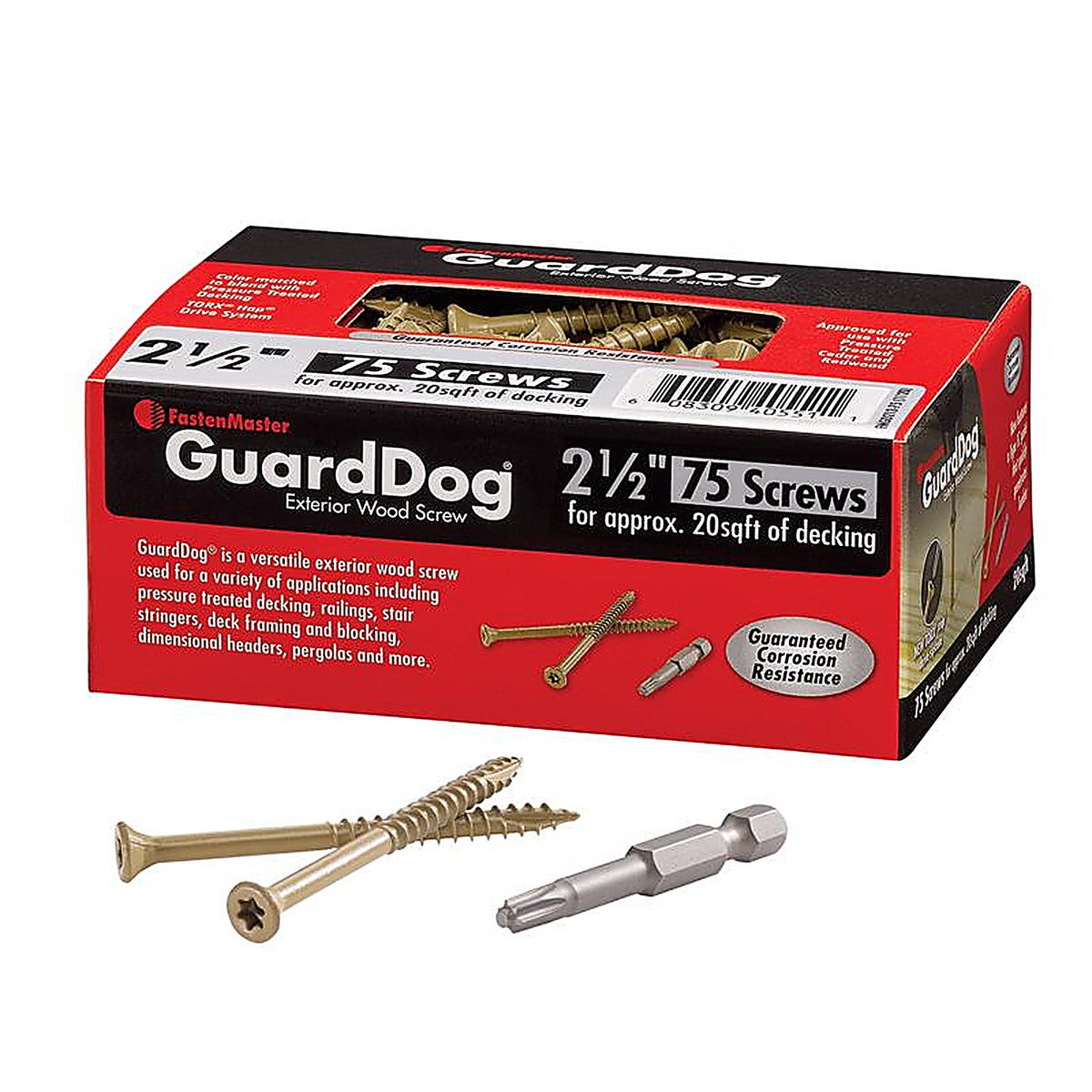 Fastenmaster - FMGD212-75 - Guarddog No. 10 X 2-1/2 In. L Gold Phillips/Square Bugle Head Deck Screws 75 Pack