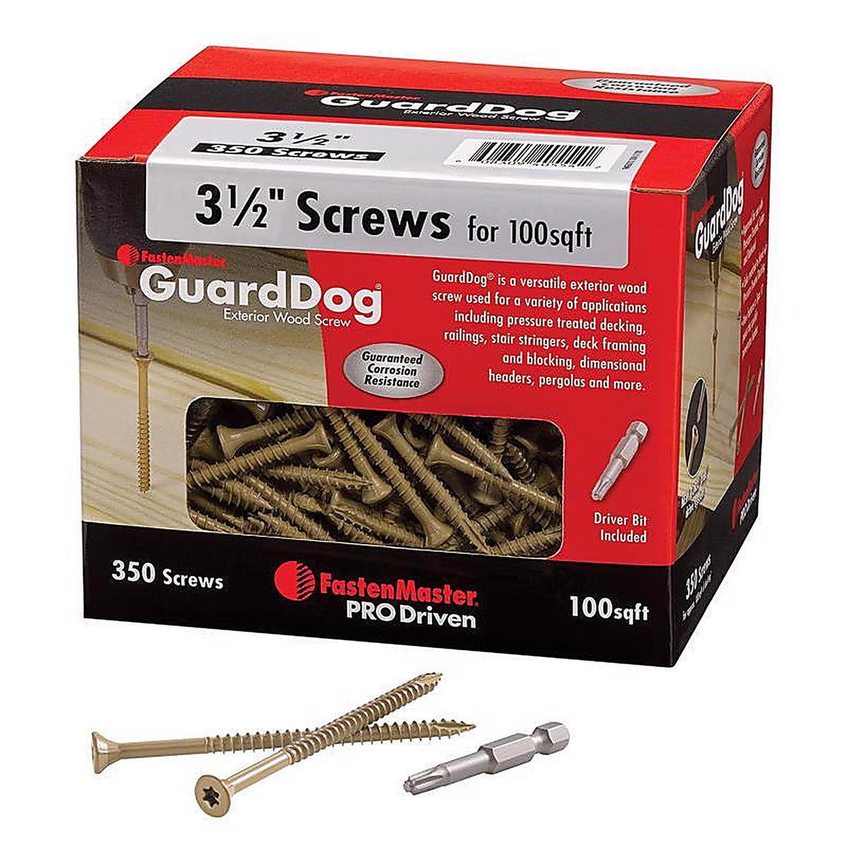 Fastenmaster - FMGD312-350 - Guarddog No. 10 X 3-1/2 In. L Gold Phillips/Square Bugle Head Deck Screws 350 Pack