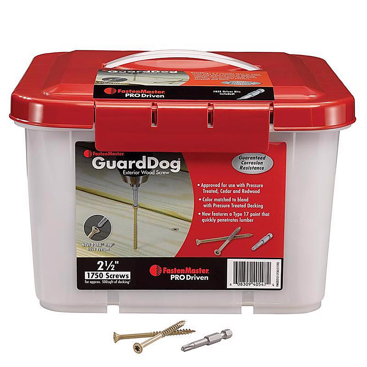 Fastenmaster - FMGD212-1750 - Guarddog No. 10 X 2-1/2 In. L Gold Torx Ttap Bugle Head Deck Screws 1750 Pack