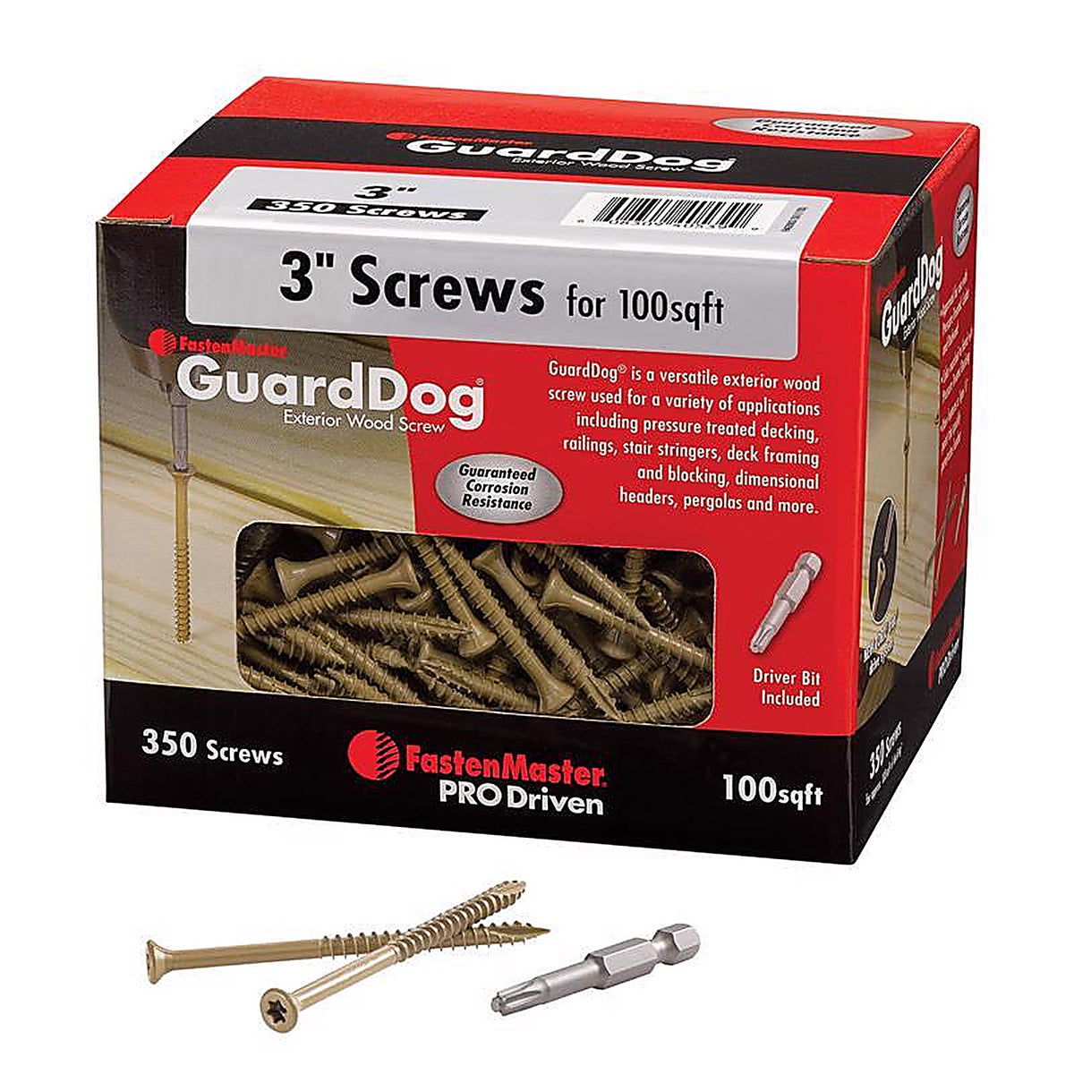 Fastenmaster - FMGD003-350 - Guarddog No. 10 X 3 In. L Gold Phillips/Square Bugle Head Deck Screws 350 Pack
