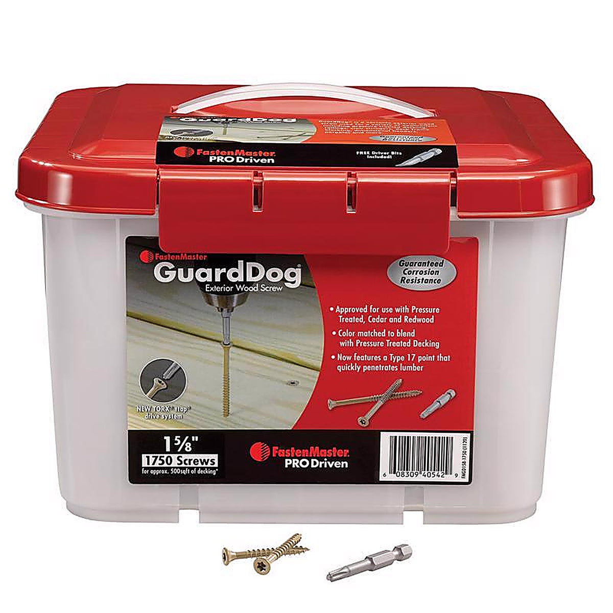 Fastenmaster - FMGD158-1750 - Guarddog No. 10 X 1-5/8 In. L Gold Phillips/Square Bugle Head Deck Screws 1750 Pack