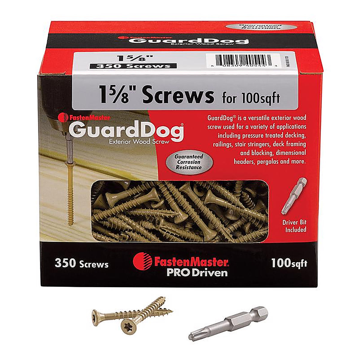 Fastenmaster - FMGD158-350 - Guarddog No. 10 X 1-5/8 In. L Gold Phillips/Square Bugle Head Deck Screws 350 Pack