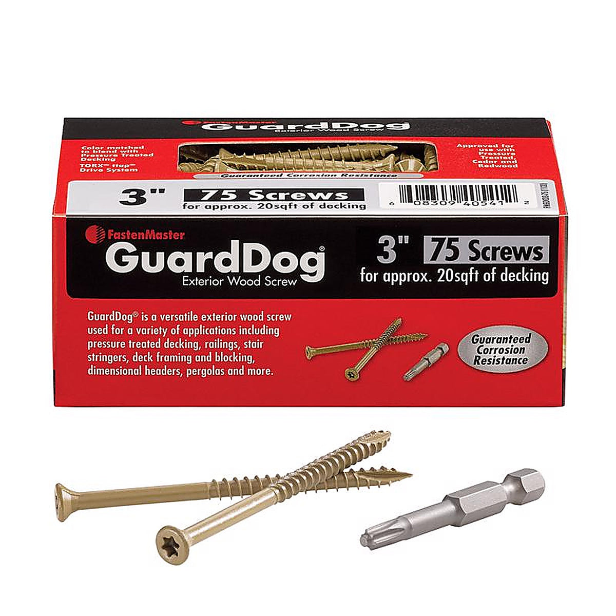 Fastenmaster - FMGD003-75 - Guarddog No. 10 X 3 In. L Gold Phillips/Square Bugle Head Deck Screws 75 Pack