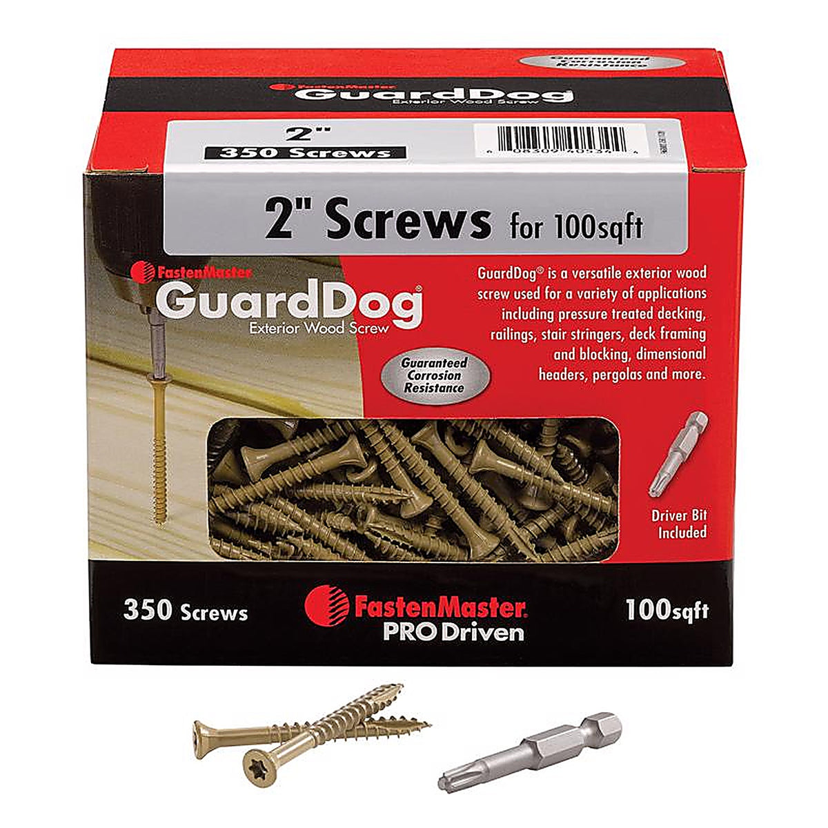 Fastenmaster - FMGD002-350 - Guarddog No. 10 X 2 In. L Gold Phillips/Square Bugle Head Deck Screws 350 Pack
