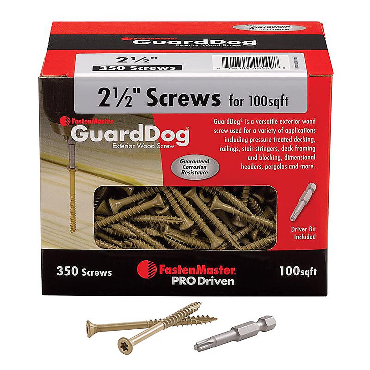 Fastenmaster - FMGD212-350 - Guarddog No. 10 X 2-1/2 In. L Gold Phillips/Square Bugle Head Deck Screws 350 Pack