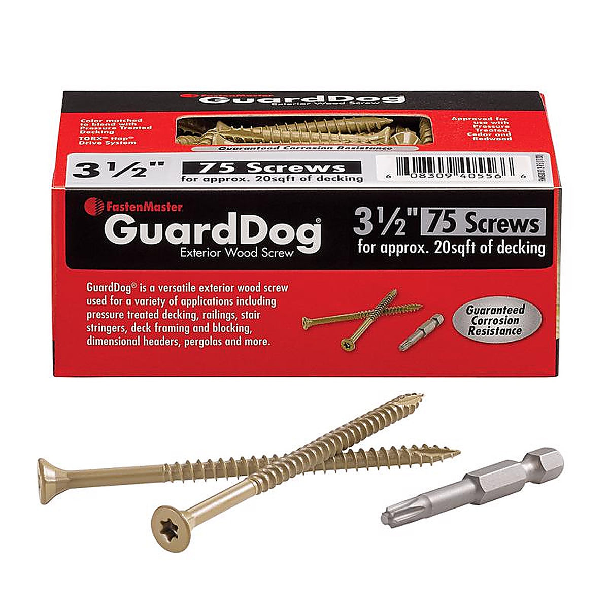 Fastenmaster - FMGD312-75 - Guarddog No. 10 X 3-1/2 In. L Gold Phillips/Square Bugle Head Deck Screws 75 Pack