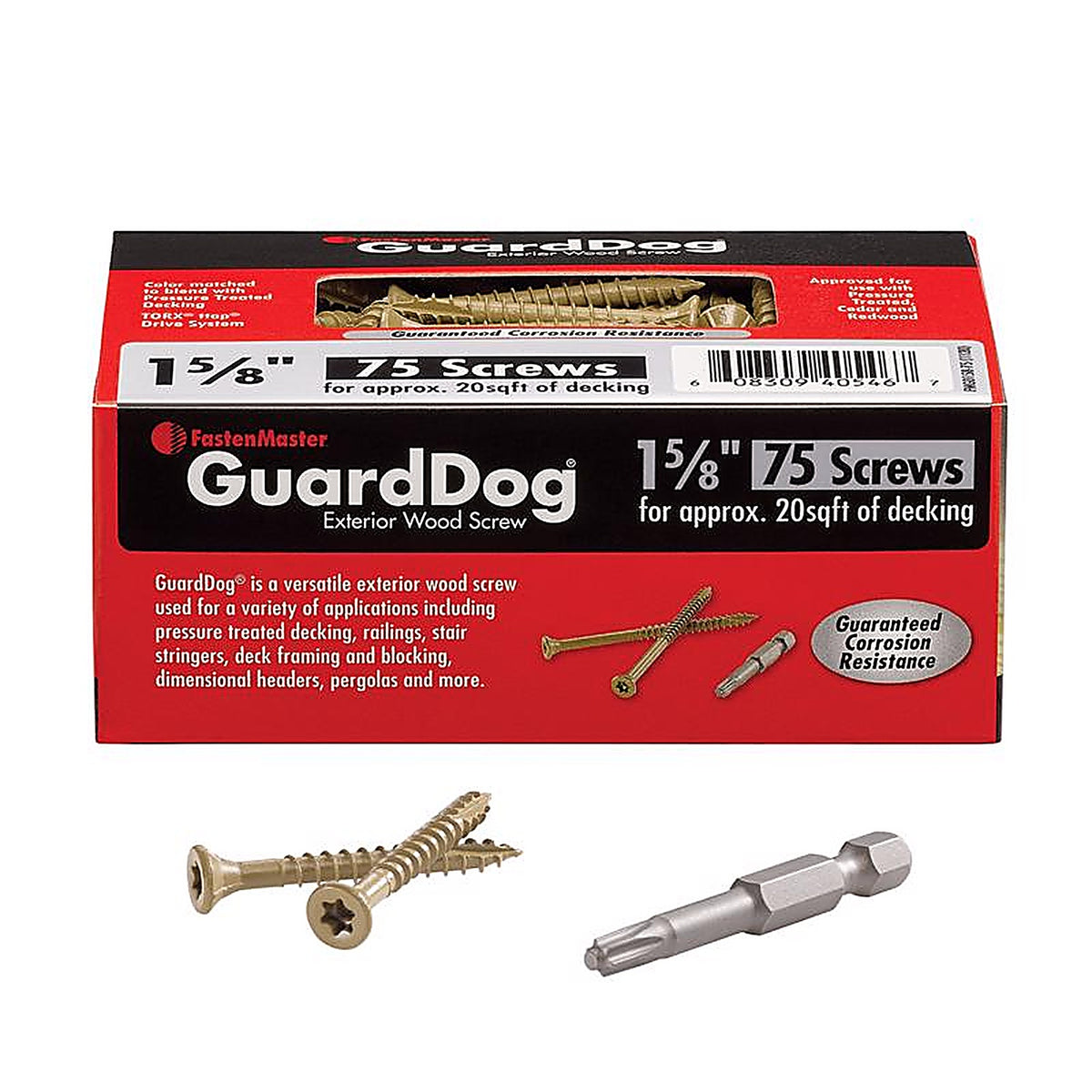 Fastenmaster - FMGD158-75 - Guarddog No. 10 X 1-5/8 In. L Gold Phillips/Square Bugle Head Deck Screws 75 Pack