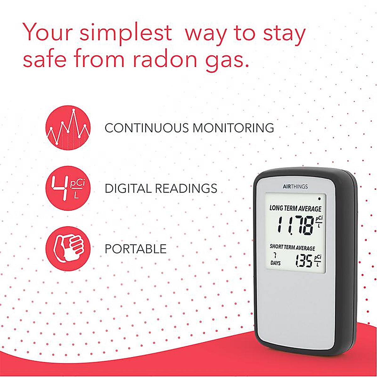 Airthings - 223 - Corentium Home Digital Radon Detector 1 Pack