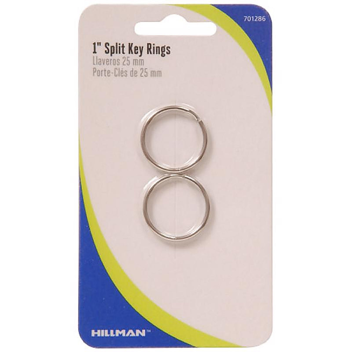 Hillman 701286 1 in. Dia. Tempered Steel Silver Split Rings/Cable Rings Key Ring