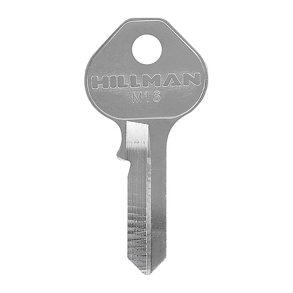 Hillman 85174 Traditional Key Padlock Key Blank M16 Single sided For Master Locks