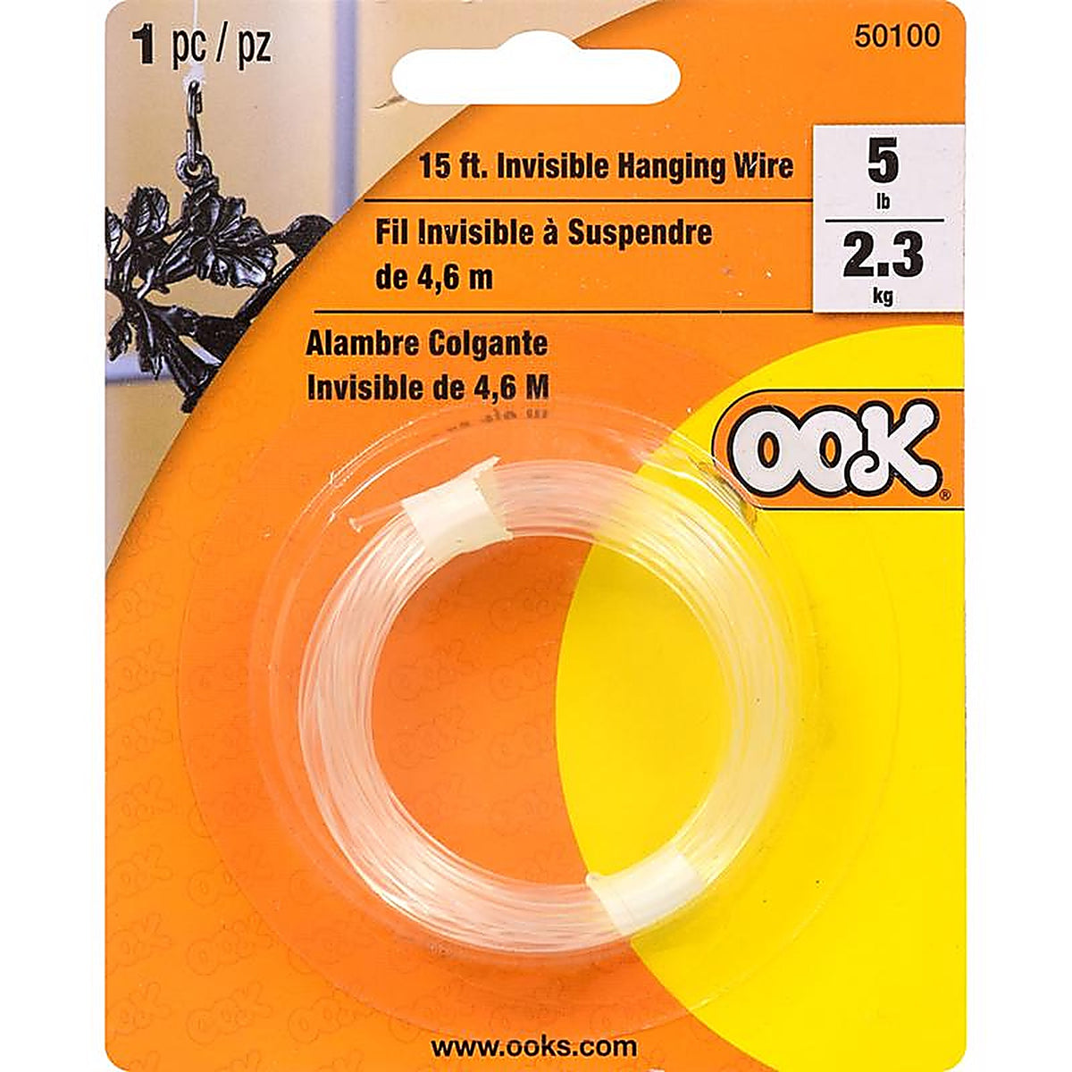 Hillman - 534600 - Ook 15 Ft. L Plastic 20 Ga. Invisible Cord