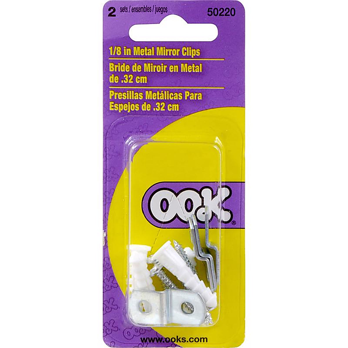 Hillman - 534004 - Ook Mirror Holder Clip 4 Pack