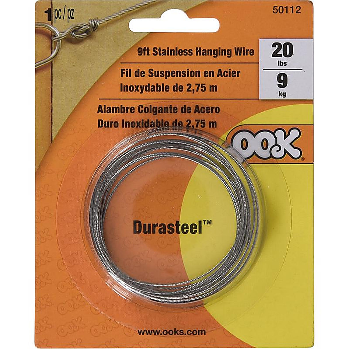 Hillman - 534616 - Ook 9 Ft. L Stainless Steel 3 Ga. Picture Hanging Cord