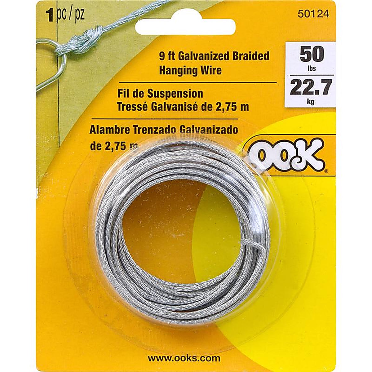 Hillman - 534634 - Ook 9 Ft. L Galvanized Steel 5 Ga. Picture Hanging Cord