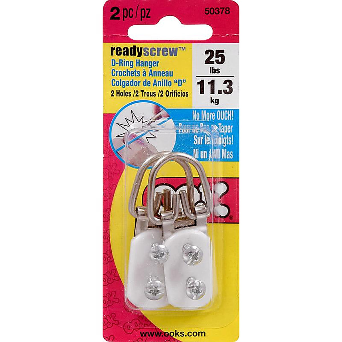 Hillman - 533868 - Ook Zinc Silver Large Ring Hanger 2 Pack