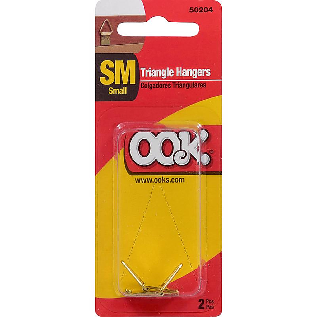 Hillman - 533826 - Ook Brass-Plated Ring Hanger 2 Pack