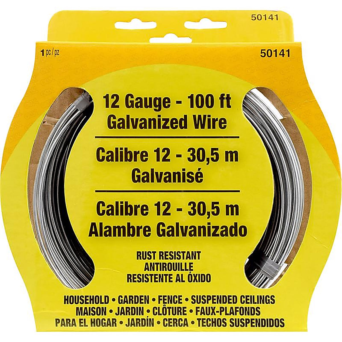 Hillman - 534802 - Ook 100 Ft. L Galvanized Steel 12 Ga. Wire