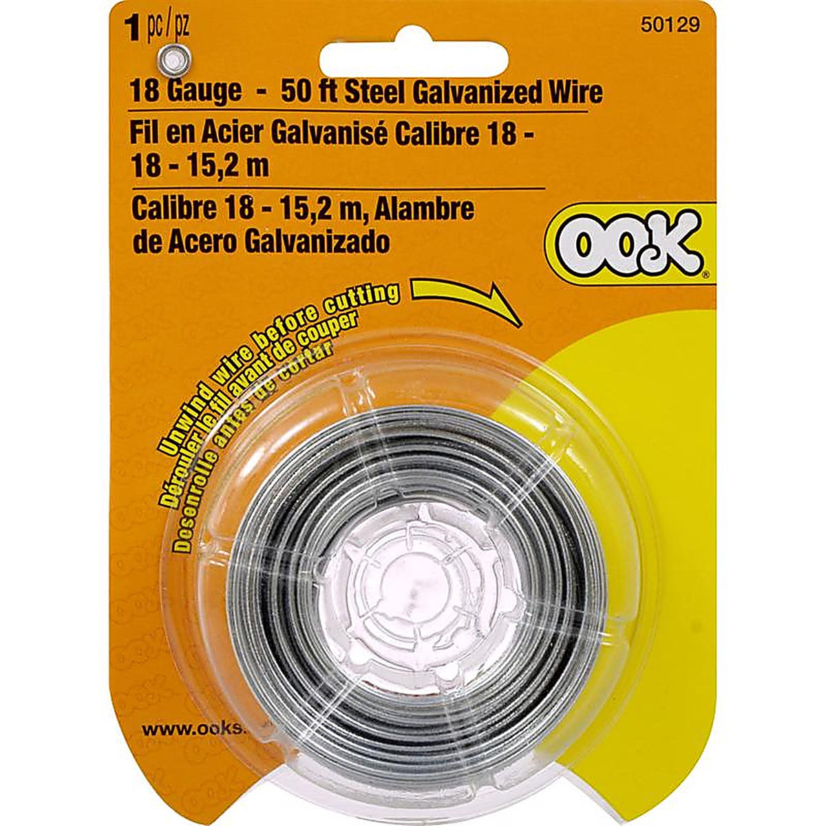 Hillman - 534640 - Ook 50 Ft. L Galvanized Steel 18 Ga. Wire
