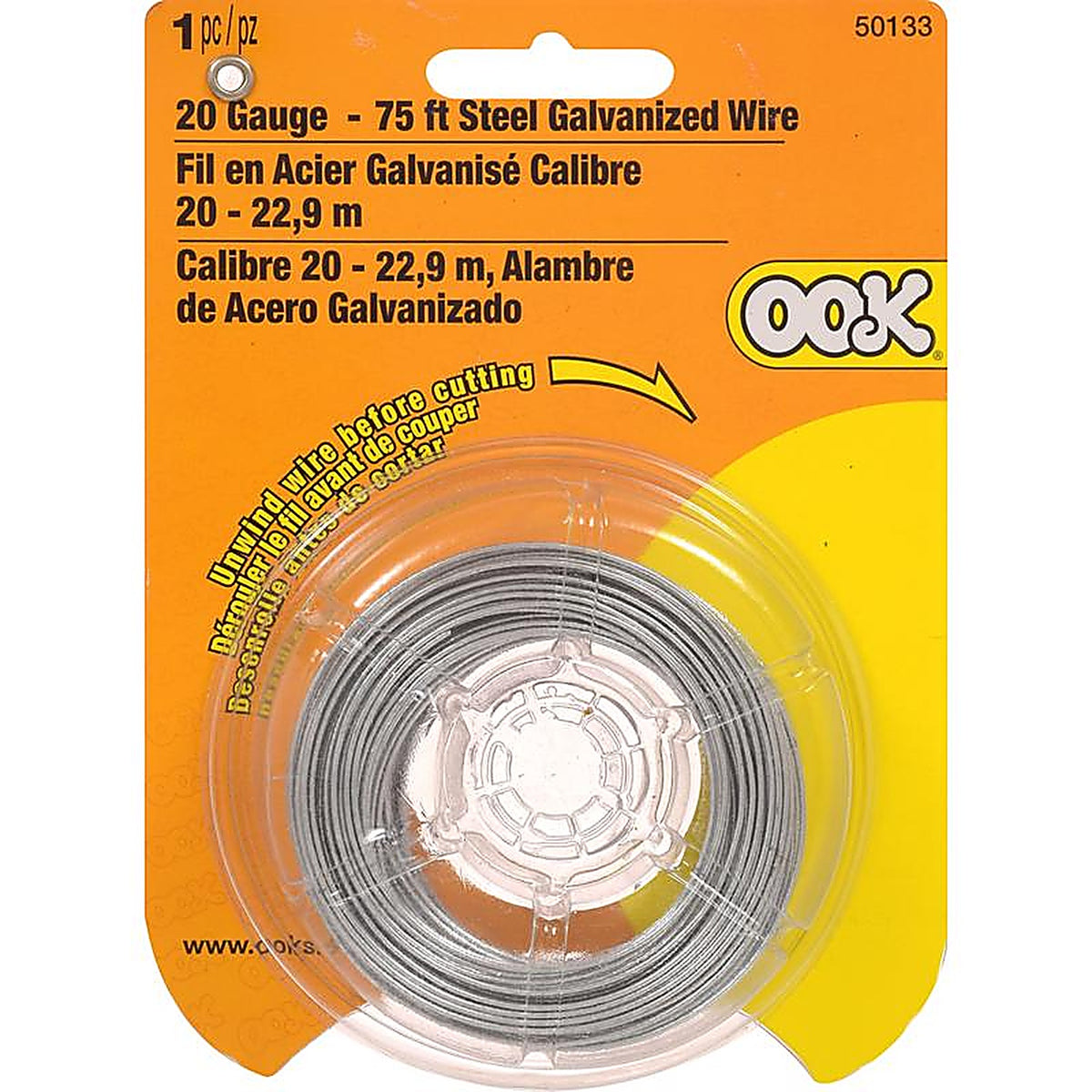 Hillman - 534648 - Ook 75 Ft. L Galvanized Steel 20 Ga. Wire