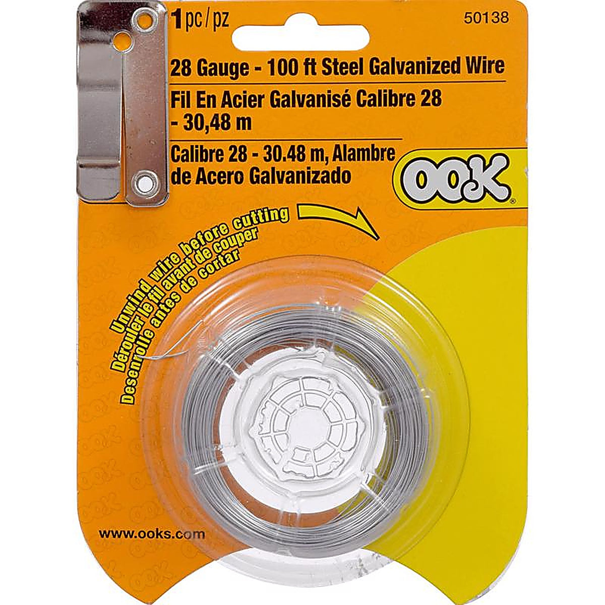 Hillman - 534658 - Ook 100 Ft. L Galvanized Steel 28 Ga. Wire