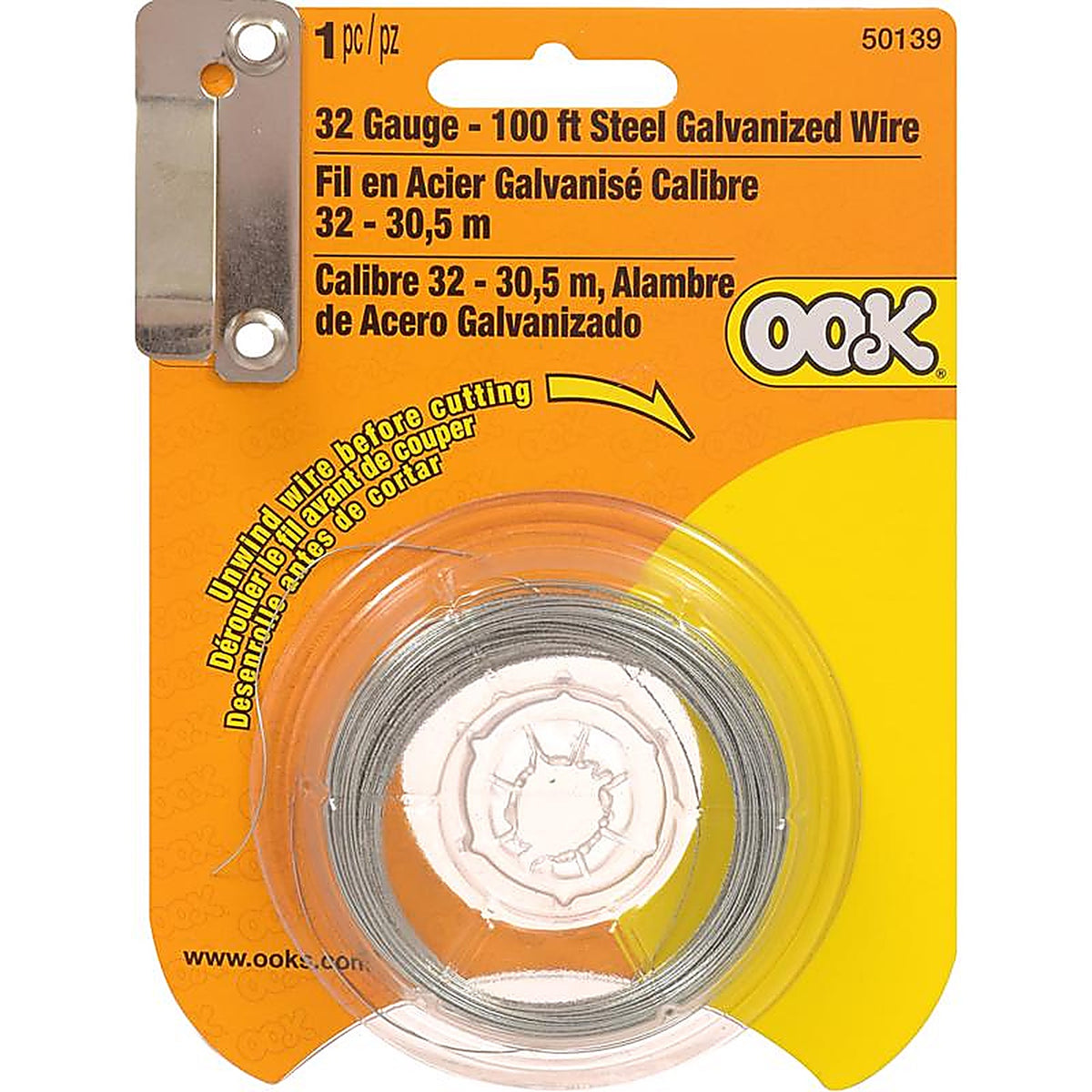Hillman - 534660 - Ook 100 Ft. L Galvanized Steel 32 Ga. Wire