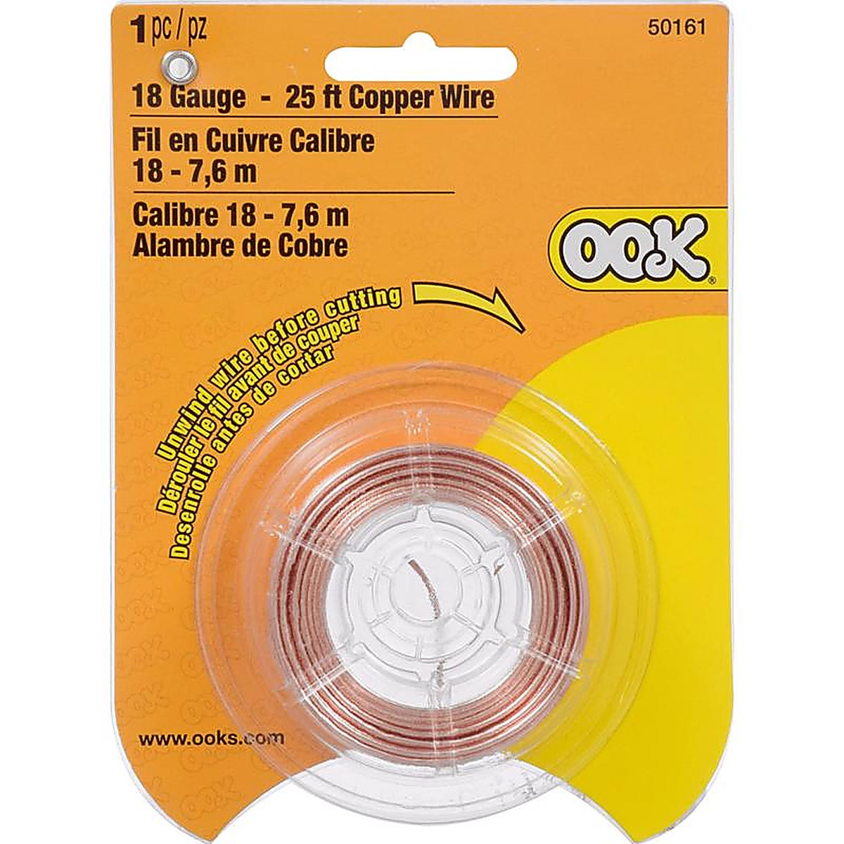 Hillman - 534680 - Ook 25 Ft. L Copper 18 Ga. Wire