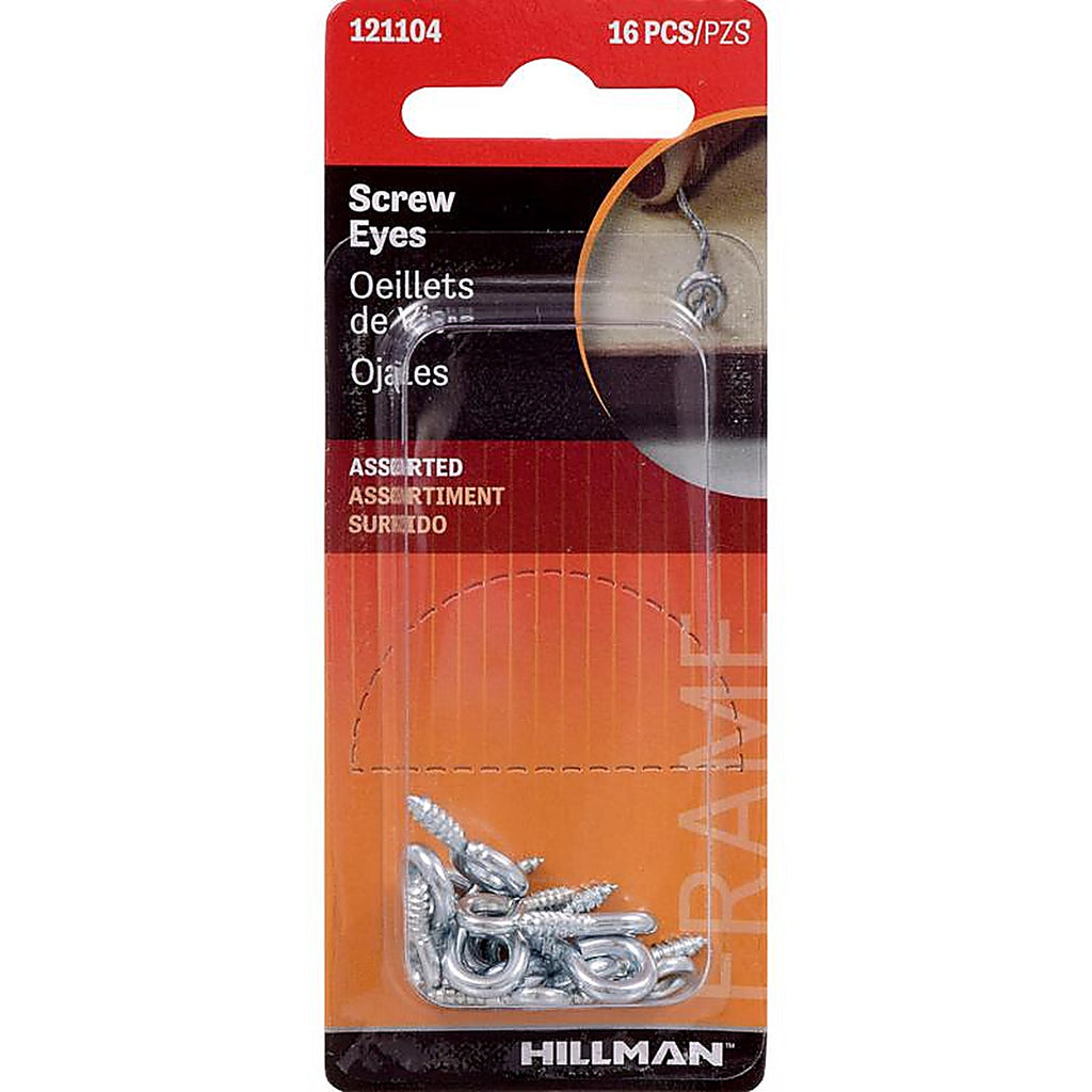 Hillman - 121104 - Zinc Silver Screw Eye 16 Pack