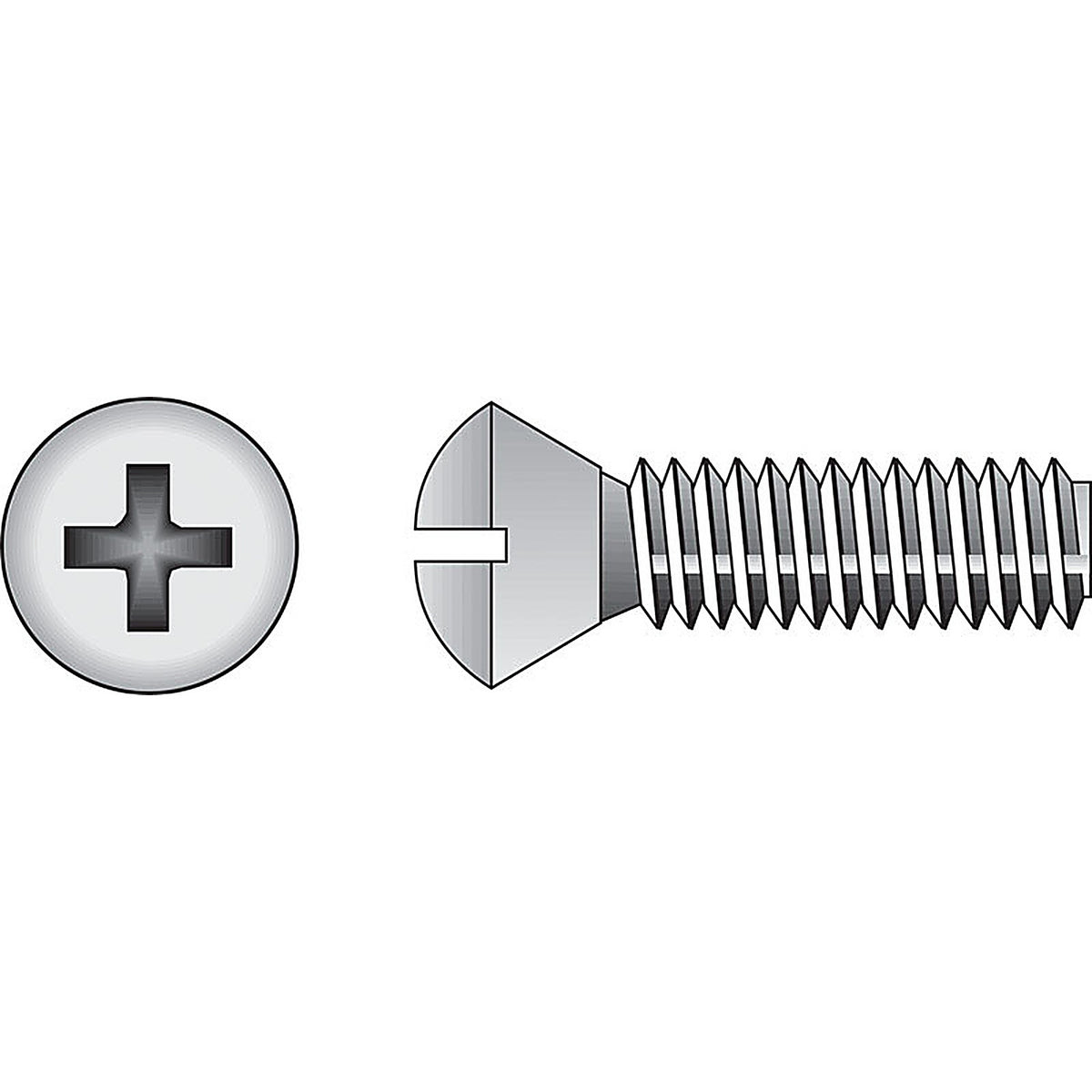 Hillman - 0825850 - No. 6-32 Ga. X 3/4 In. L Phillips Oval Head Steel Machine Screws 100 Pack