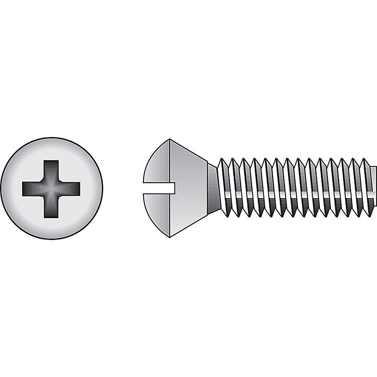 Hillman - 0825906 - No. 10-24 Ga. X 1 In. L Phillips Oval Head Steel Machine Screws 100 Pack