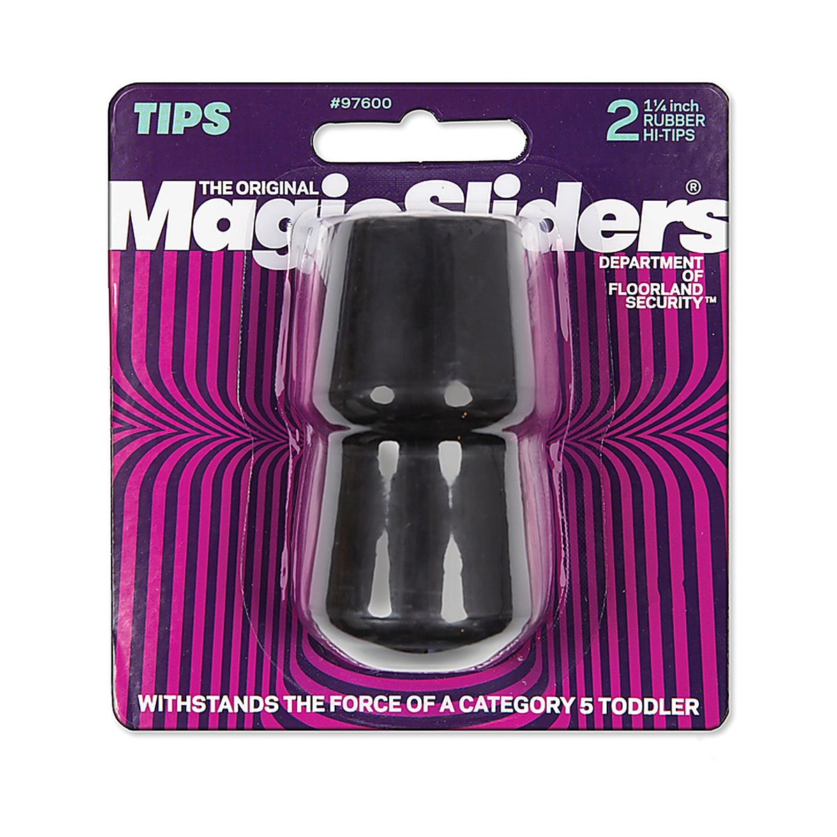 Magic Sliders - 97600 - Rubber Leg Tip Black Round 1-1/4 In. W 2 Pack