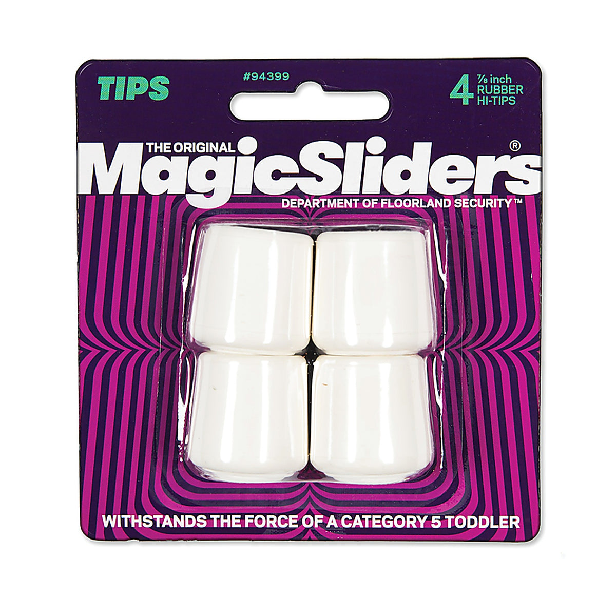 Magic Sliders - 94399 - Rubber Leg Tip White Round 7/8 In. W 4 Pack