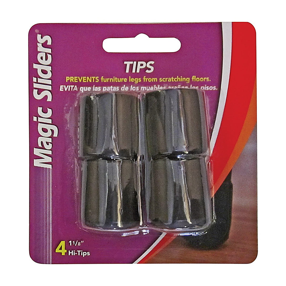 Magic Sliders - 97599 - Vinyl Leg Tip Black Round 1-1/8 In. W 4 Pack