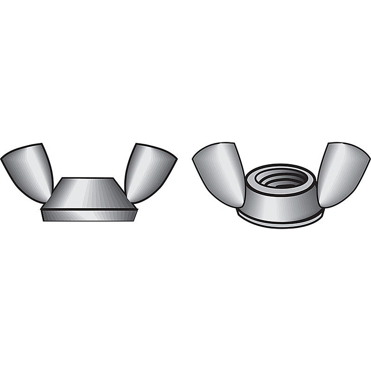 Hillman - 0830010 - 3/8 In. Cold Forged Stainless Steel Uss Wing Nut 50 Pack
