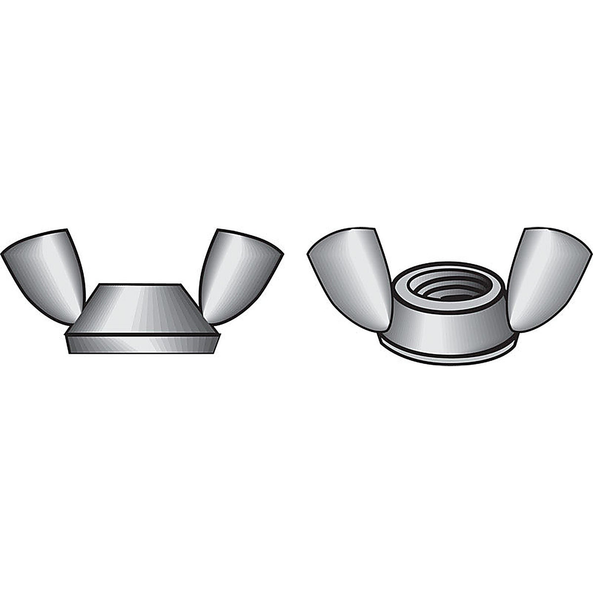 Hillman - 0830004 - 10 In. Cold Forged Stainless Steel Uss Wing Nut 100 Pack