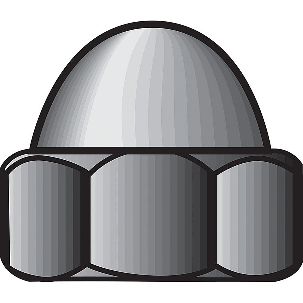 Hillman - 0829955 - 10 In. Stainless Steel SAE Acorn Nut 100 Pack
