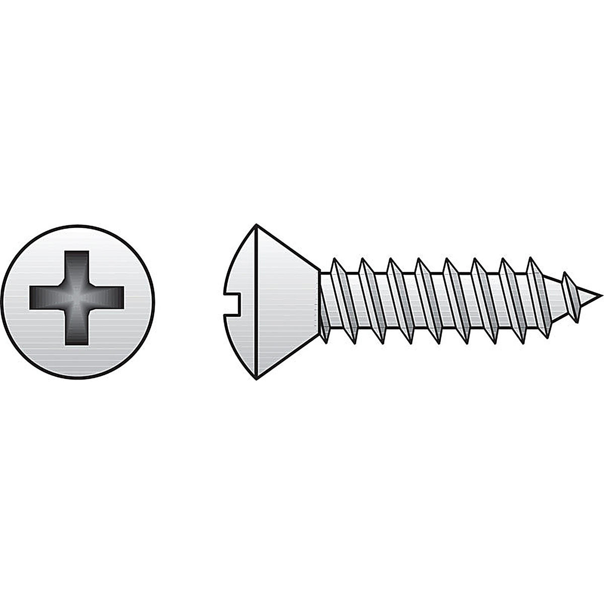 Hillman - 0823728 - No. 12 Ga. X 3 In. L Phillips Oval Head Sheet Metal Screws 50 Pack