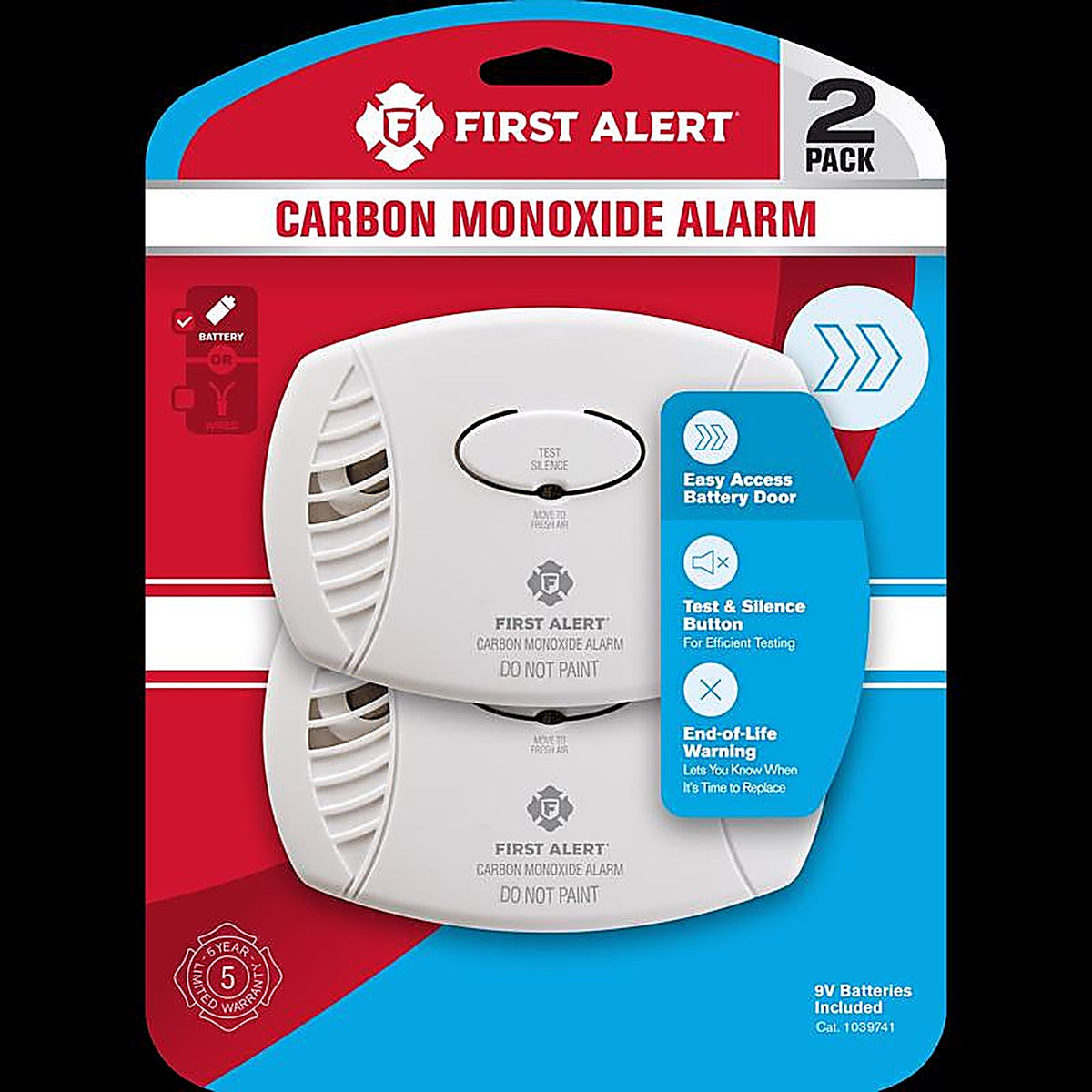 First Alert 1039741 Battery-Powered Electrochemical Carbon Monoxide Detector