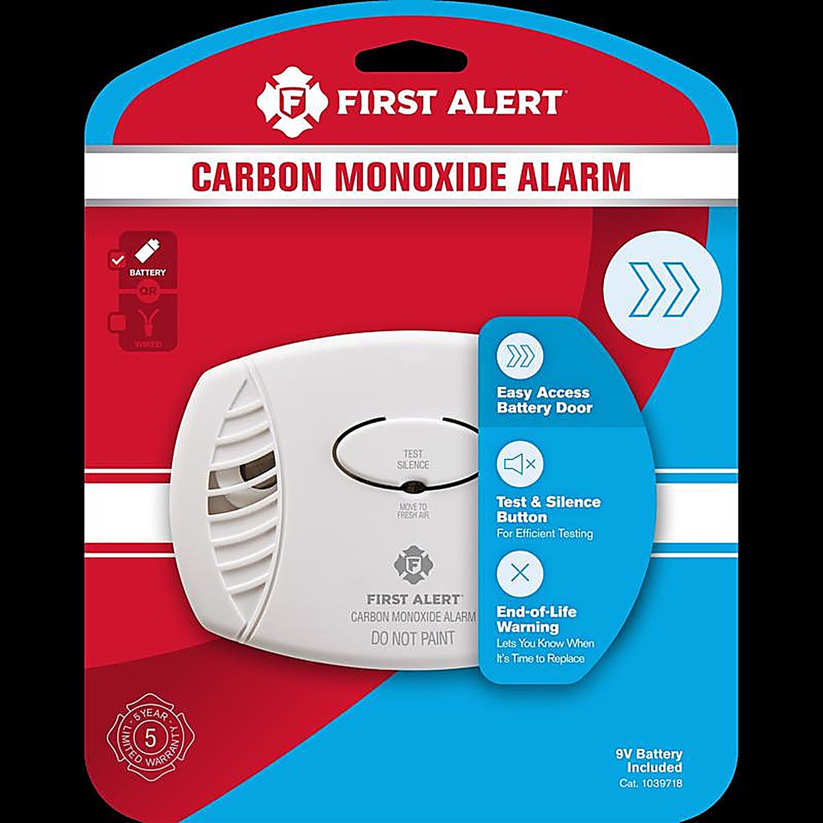 First Alert 1039718 Battery-Powered Electrochemical Carbon Monoxide Detector