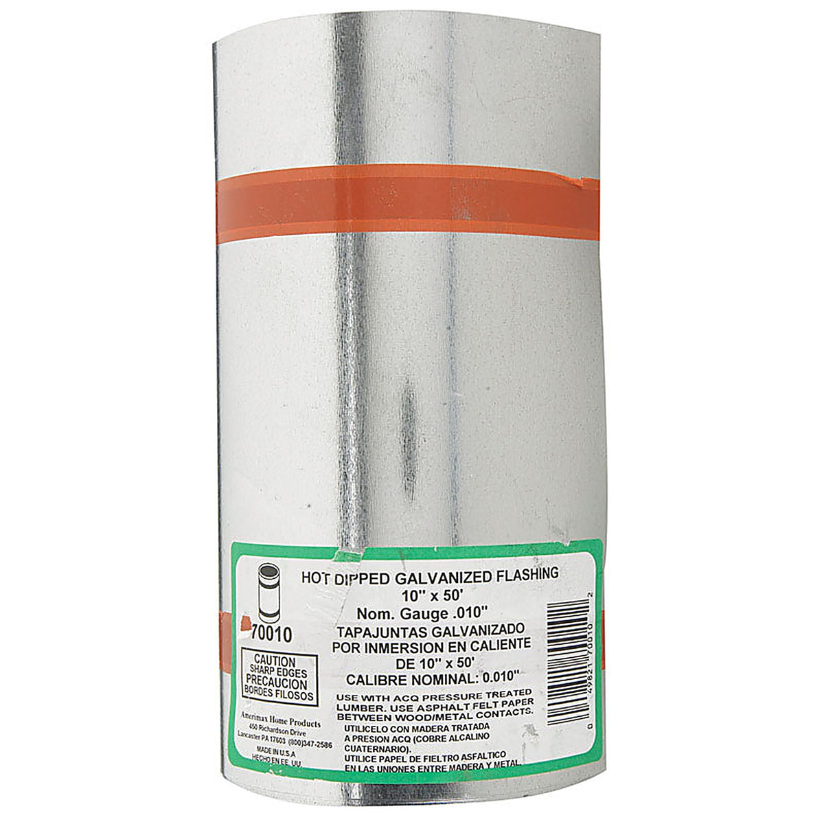 Amerimax - 70010 - 10 In. W X 50 Ft. L Galvanized Steel Valley Flashing Silver