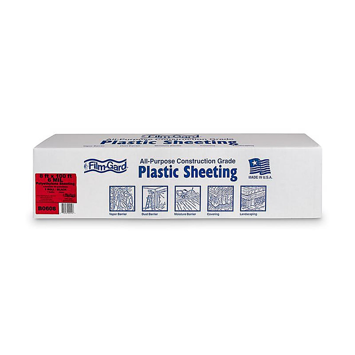 Film-Gard - 626019 - Plastic Sheeting 6 Mil X 8 Ft. W X 100 Ft. L Polyethylene Black 1 Pack