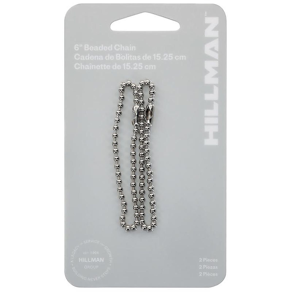 Hillman 701711 6 in. Dia. Metal Silver Beaded Chain Key Ring
