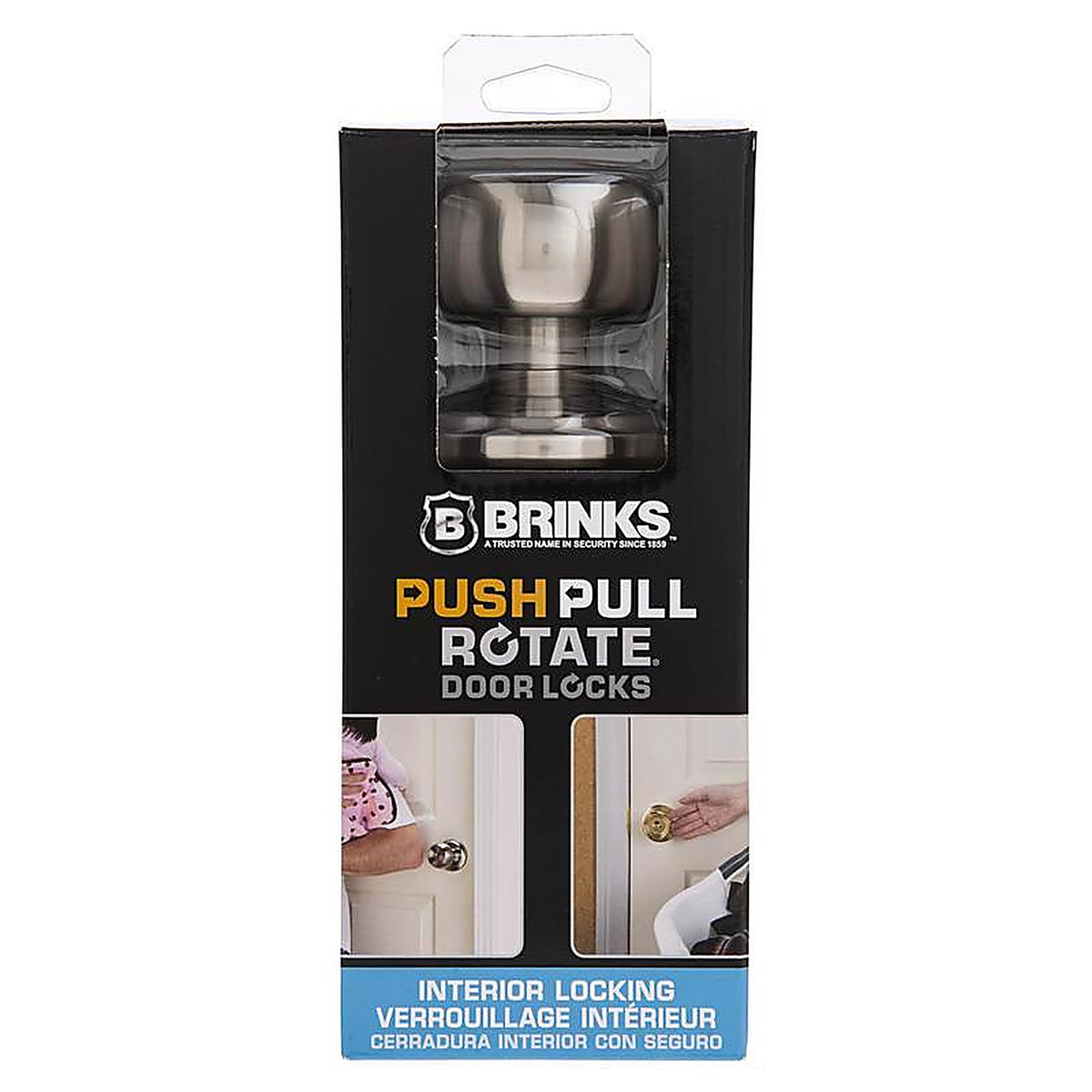 Brinks 23021-119 Push Pull Rotate Stafford Satin Nickel Single Cylinder Lock ANSI Grade 2 KW1 1.75 in.